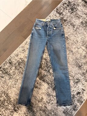 NWT AGOLDE Riley Long High Rise Straight - Cove - Size 23